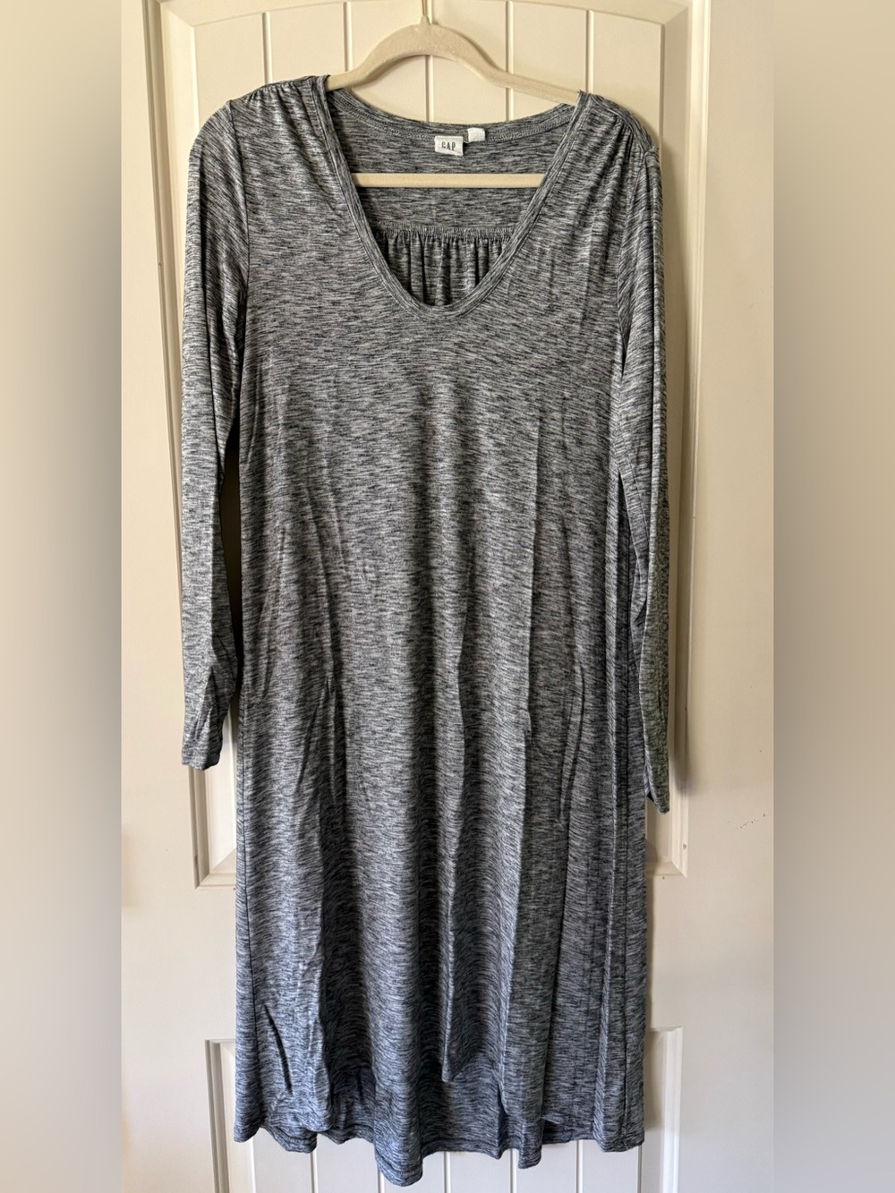 GAP Space Dye / Heathered Knit Swing Dress Long Sleeve Small Modal